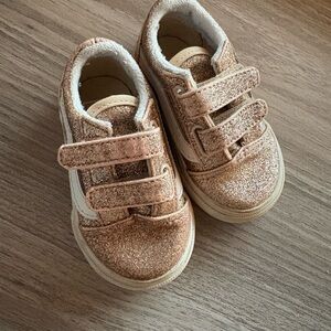 Gold Glitter Sneakers with Velcro Straps